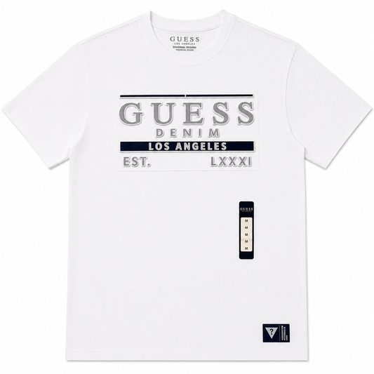 Camiseta Guess reflectiva logo relieve